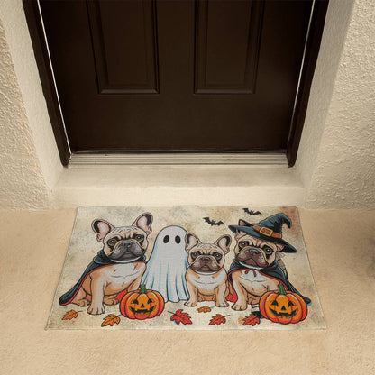 French Bulldog Halloween Doormat – Cute Spooky Dogs Welcome Mat – Funny Fall Décor for Dog Lovers