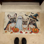 French Bulldog Halloween Doormat – Cute Spooky Dogs Welcome Mat – Funny Fall Décor for Dog Lovers