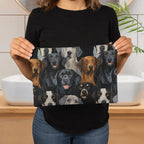 Dog Lover's Everyday Zipper Bag – Double-Sided Dog Print | 12.5" x 8.5" Durable Polyester Pouch with Optional Black or White Lining and Zipper