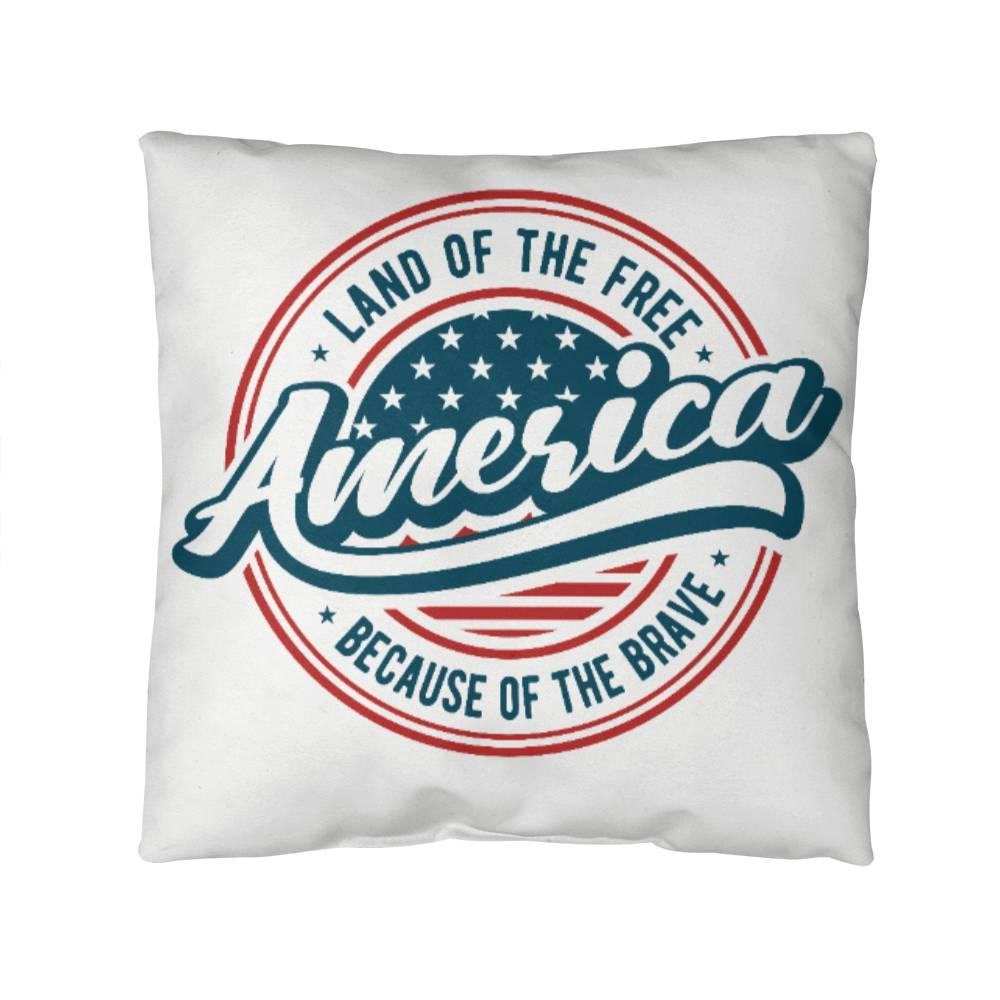 America Land of the Free Patriotic Indoor-Outdoor Pillow - Mallard Moon Gift Shop