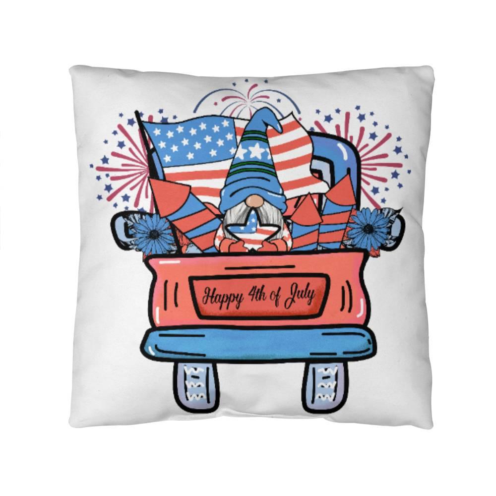 July Gnome Patriotic Comfy Indoor-Outdoor Pillow - Mallard Moon Gift Shop