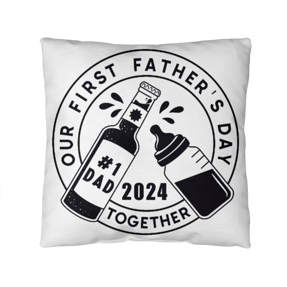 First Father's Day Drinking Buddy Comfy Indoor-Outdoor Pillow - Mallard Moon Gift Shop