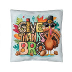Give Thanks Bro Thanksgiving Pillow – Cool Turkey with Sunglasses Cushion – Indoor/Outdoor, 3 Sizes