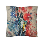 Statue of Liberty Patriotic Indoor -Outdoor Pillow – American Flag Throw Pillow – USA Home Decor – 4th of July Cushion – Patriotic Gift