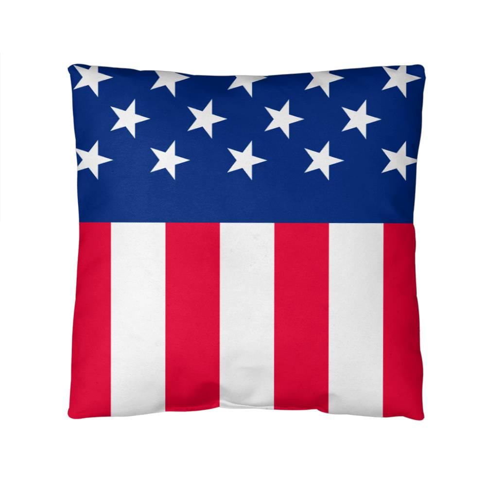 American Flag Patriotic Home Decor Indoor-Outdoor Polyester Printed Pillow - Mallard Moon Gift Shop