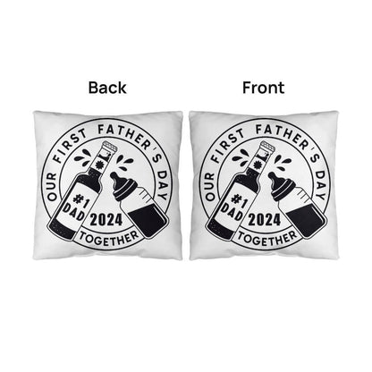 First Father's Day Drinking Buddy Comfy Indoor-Outdoor Pillow - Mallard Moon Gift Shop