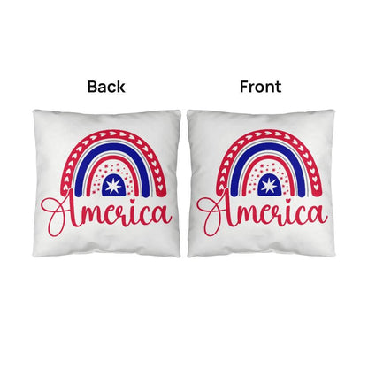 America Red White Blue Rainbow Patriotic Indoor-Outdoor Pillow - Mallard Moon Gift Shop