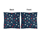 Red and White Stars on Navy Blue Patriotic Indoor-Outdoor Pillow