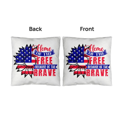 Home of the Free Because of the Brave Patriotic Indoor-Outdoor Pillow - Mallard Moon Gift Shop