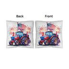 Tractor Fourth of July Parade Patriotic Indoor-Outdoor Pillow