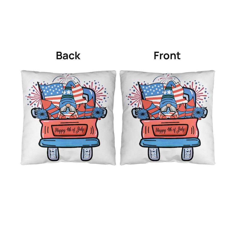 July Gnome Patriotic Comfy Indoor-Outdoor Pillow - Mallard Moon Gift Shop