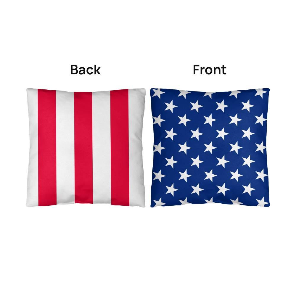 American Flag Stars and Stripes Patriotic Indoor-Outdoor Pillow - Mallard Moon Gift Shop