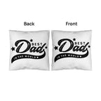 Decorative Dad Pillow with Insert – “Best Dad in the World” Design – Gift for Father