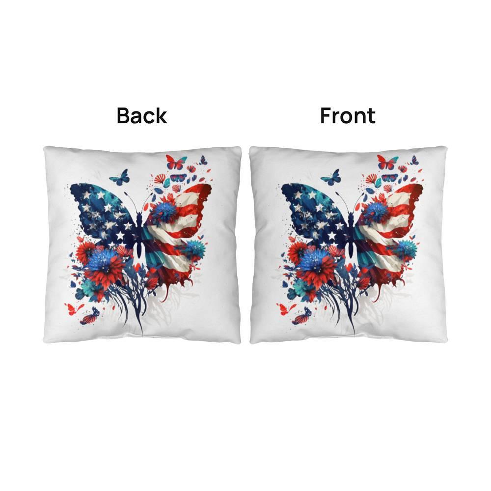 Patriotic Butterfly Bouquet Comfy Indoor-Outdoor Pillow - Mallard Moon Gift Shop