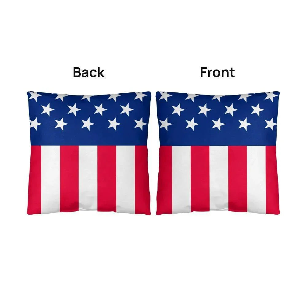 American Flag Patriotic Home Decor Indoor-Outdoor Polyester Printed Pillow