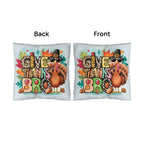 Give Thanks Bro Thanksgiving Pillow – Cool Turkey with Sunglasses Cushion – Indoor/Outdoor, 3 Sizes