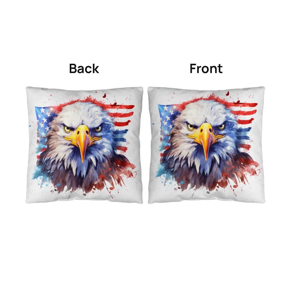 Patriotic Eagle Comfy Indoor-Outdoor Pillow - Mallard Moon Gift Shop