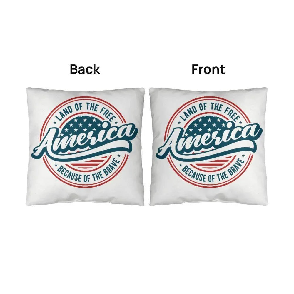 America Land of the Free Patriotic Indoor-Outdoor Pillow