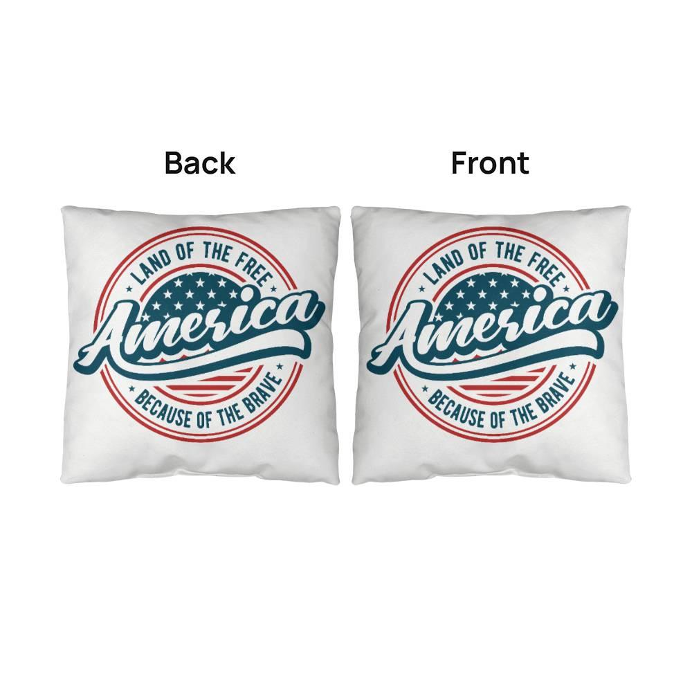 America Land of the Free Patriotic Indoor-Outdoor Pillow - Mallard Moon Gift Shop