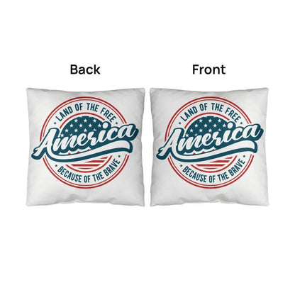 America Land of the Free Patriotic Indoor-Outdoor Pillow - Mallard Moon Gift Shop