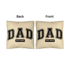 Personalized Dad Established Pillow – Custom Year Dad Throw Pillow – Gift for Dad – Father's Day Gift – Rustic Farmhouse Indoor Outdoor Cushion