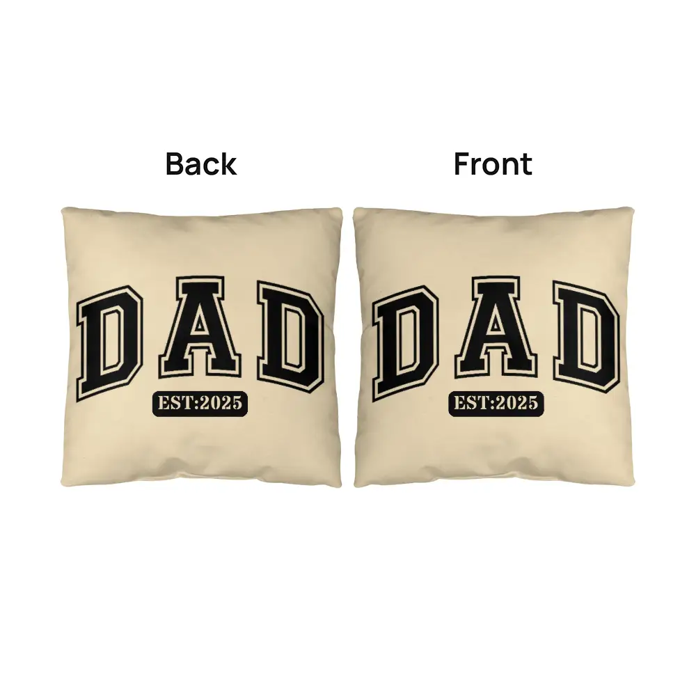 Personalized Dad Established Pillow – Custom Year Dad Throw Pillow – Gift for Dad – Father's Day Gift – Rustic Farmhouse Indoor Outdoor Cushion
