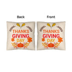 Thanksgiving Day Throw Pillow – Festive Pumpkin & Floral Fall Accent Cushion – Indoor/Outdoor, 3 Sizes