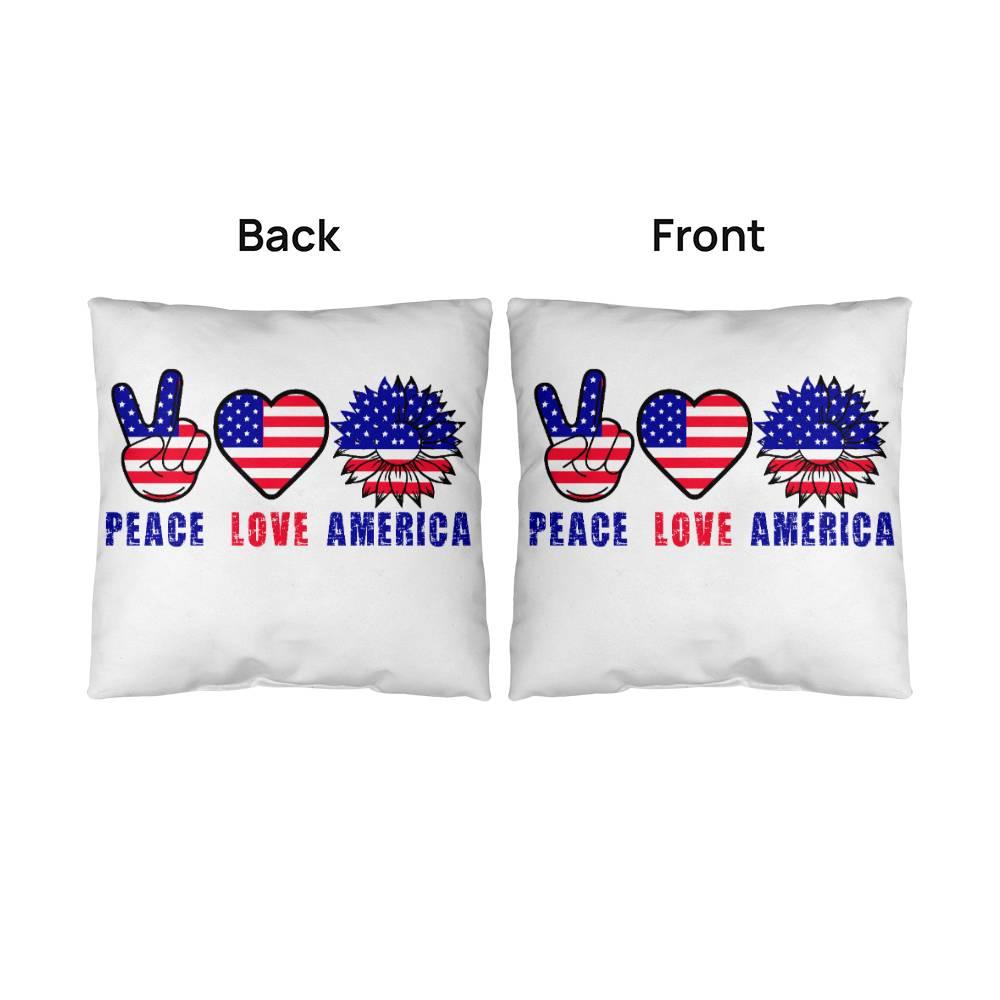 Peace Love America Comfy Indoor-Outdoor Pillow - Mallard Moon Gift Shop