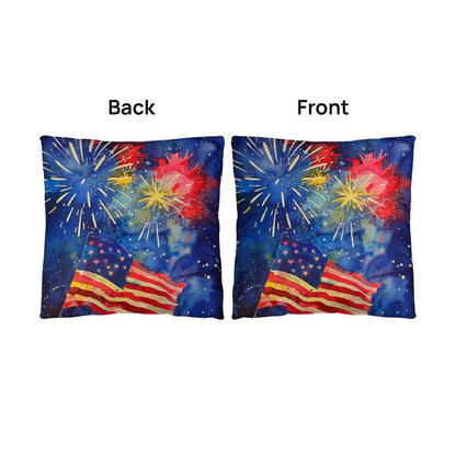 Fireworks Flag and Freedom Patriotic Indoor-Outdoor Home Decor Pillow - Mallard Moon Gift Shop