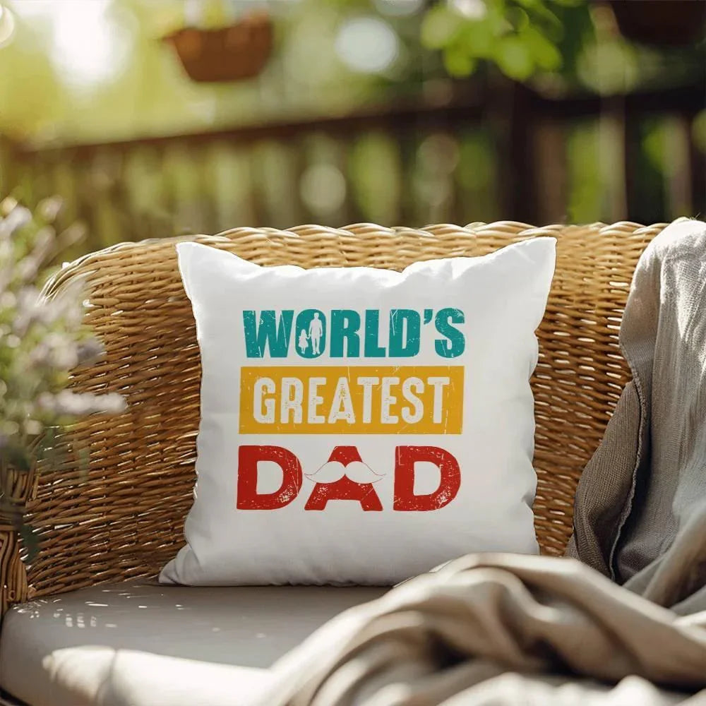 Gift for Dad World's Greatest Dad Indoor Outdoor Pillow