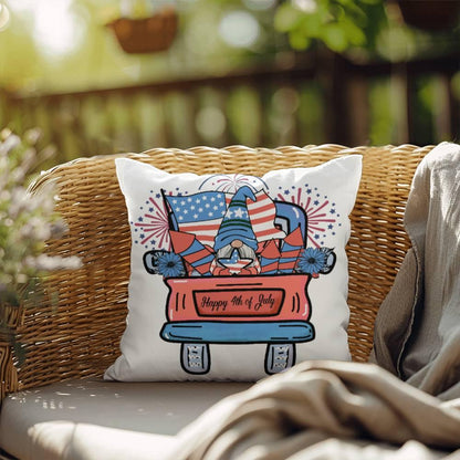 July Gnome Patriotic Comfy Indoor-Outdoor Pillow - Mallard Moon Gift Shop