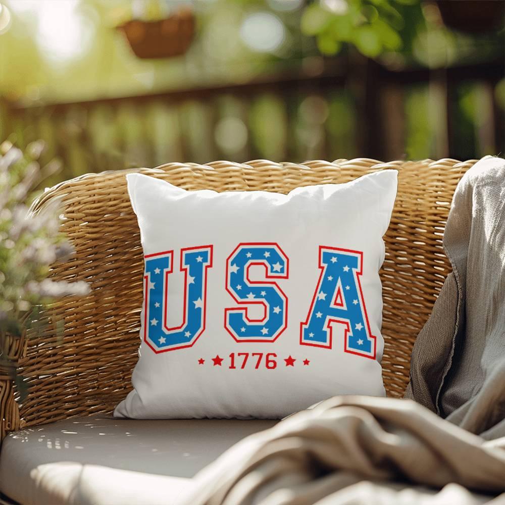 USA 1776 Patriotic Indoor-Outdoor Pillow - Mallard Moon Gift Shop