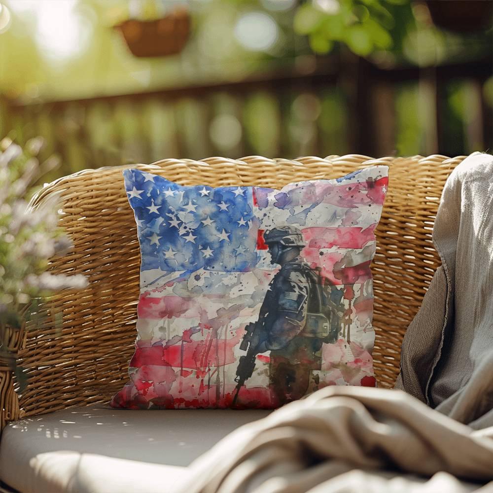 American Soldier Patriotic Indoor-Outdoor-Pillow Home Decor - Mallard Moon Gift Shop