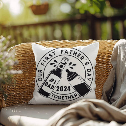 First Father's Day Drinking Buddy Comfy Indoor-Outdoor Pillow - Mallard Moon Gift Shop