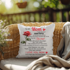To My Mom Pillow – I Am Forever Grateful Throw Pillow – Gift for Mom – Mother's Day Gift – Sentimental Message Cushion