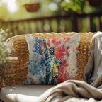 Statue of Liberty Patriotic Indoor -Outdoor Pillow – American Flag Throw Pillow – USA Home Decor – 4th of July Cushion – Patriotic Gift