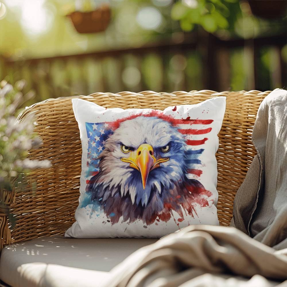Eagle Patriotic Indoor-Outdoor Pillow - Mallard Moon Gift Shop