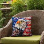 Eagle with American Flag Patriotic Indoor/Outdoor Pillow Decor