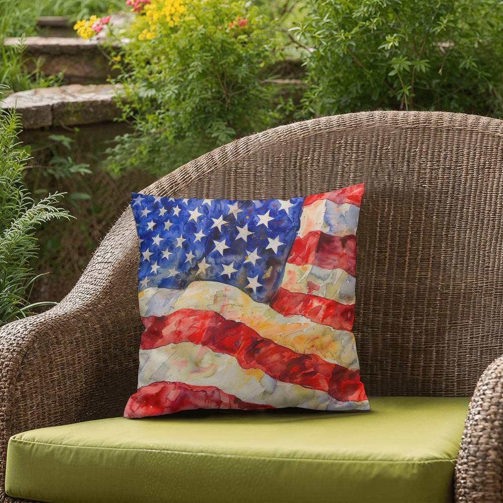 Old Glory American Flag Patriotic Indoor-Outdoor Home Decor Pillow - Mallard Moon Gift Shop