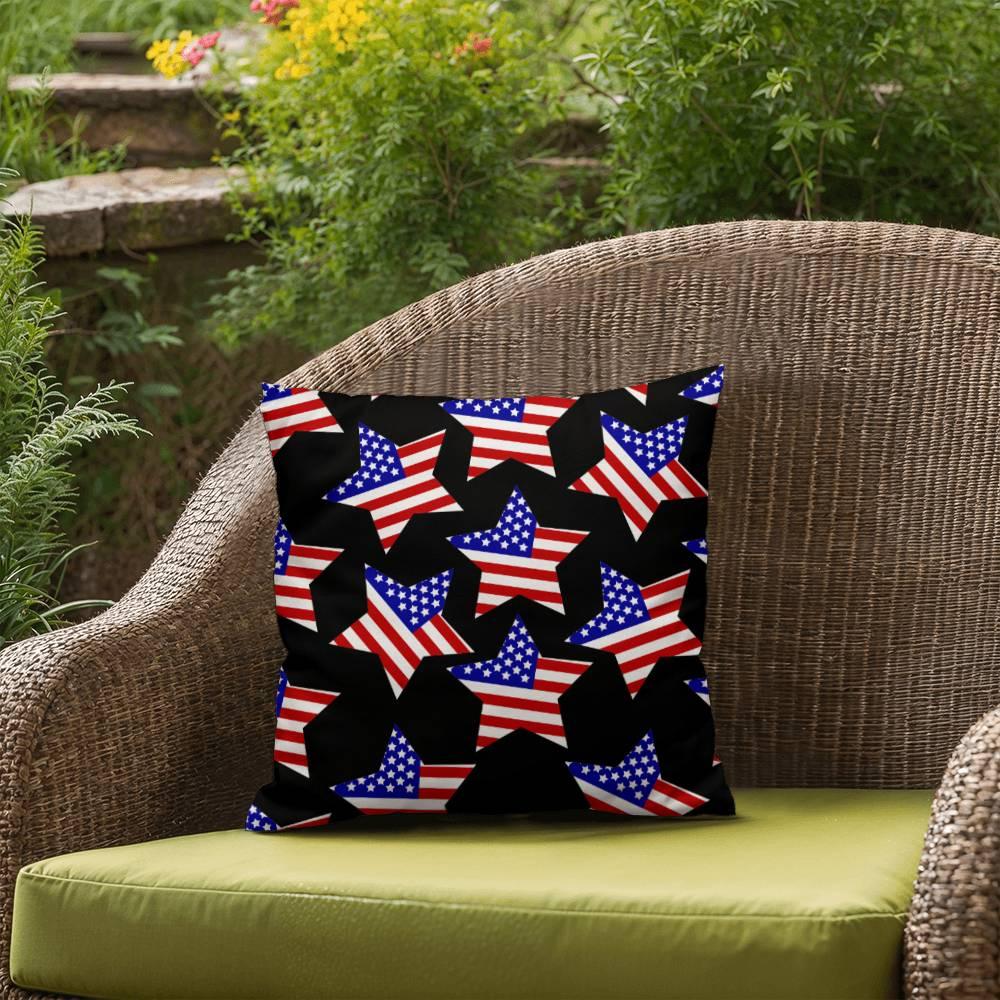 America Stars Patriotic Indoor-Outdoor Pillow - Mallard Moon Gift Shop