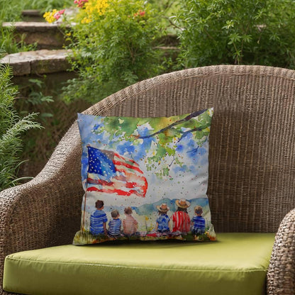 Patriotic Home Decor Waiting for Fireworks Fourth of July Indoor-Outdoor Pillow - Mallard Moon Gift Shop