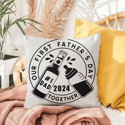 First Father's Day Drinking Buddy Comfy Indoor-Outdoor Pillow - Mallard Moon Gift Shop