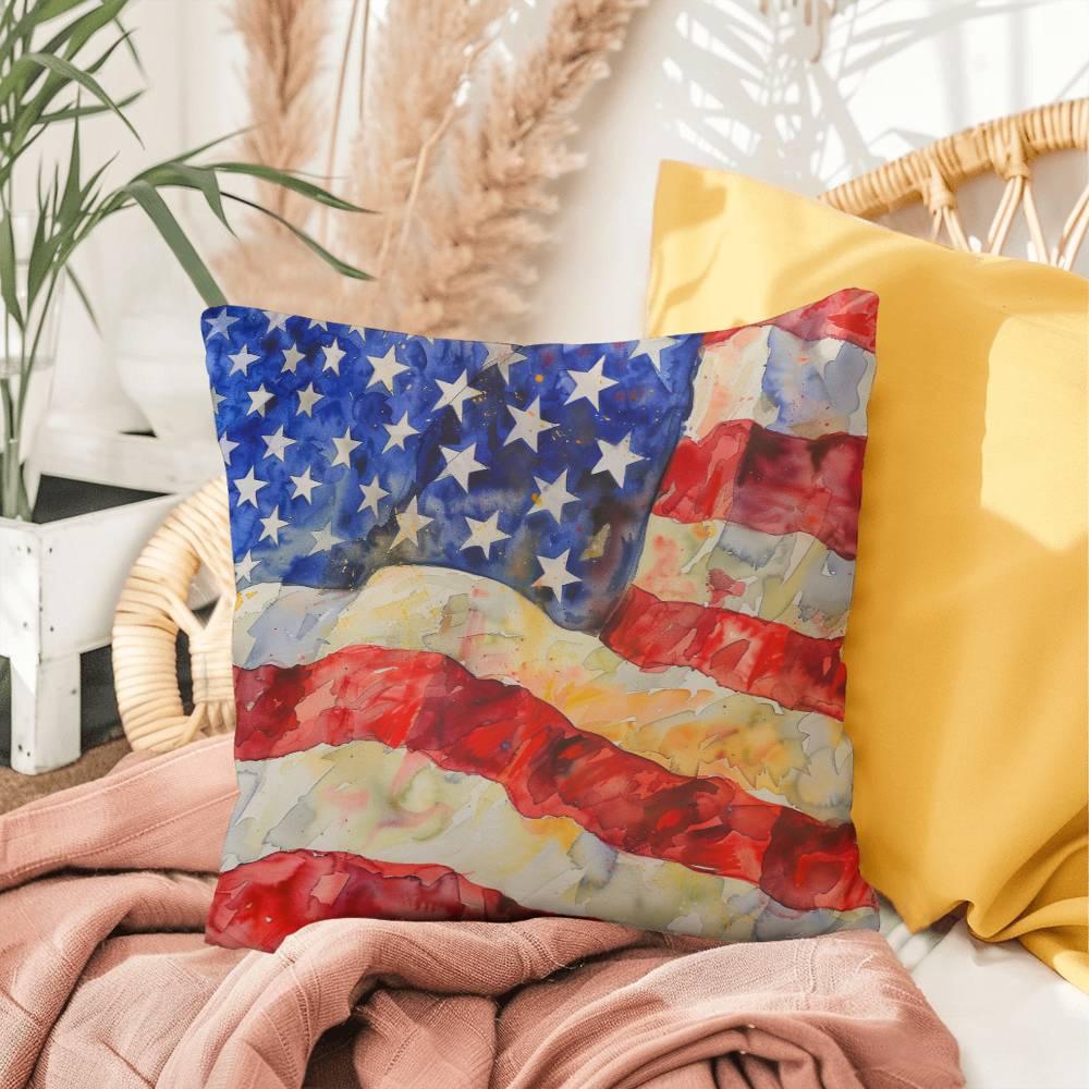 Old Glory American Flag Patriotic Indoor-Outdoor Home Decor Pillow - Mallard Moon Gift Shop