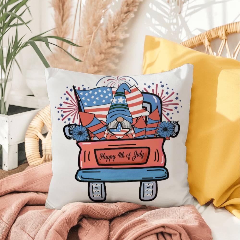 July Gnome Patriotic Comfy Indoor-Outdoor Pillow - Mallard Moon Gift Shop