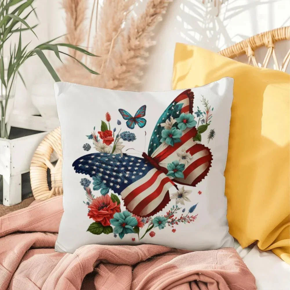 Patriotic Butterfly Comfy Indoor-Outdoor Pillow
