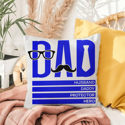 Dad Husband Daddy Protector Hero Comfy Indoor-Outdoor Pillow - Mallard Moon Gift Shop