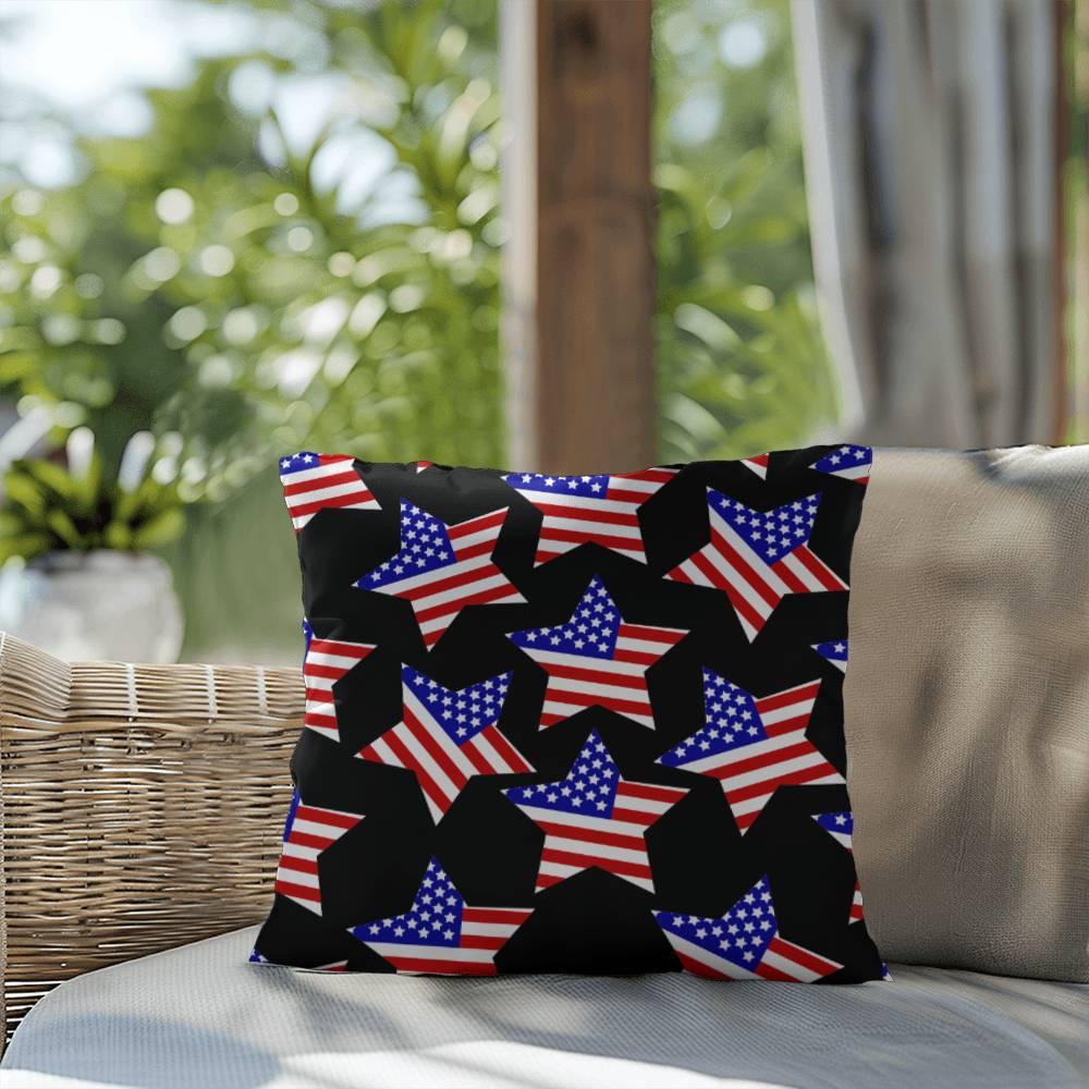America Stars Patriotic Indoor-Outdoor Pillow - Mallard Moon Gift Shop