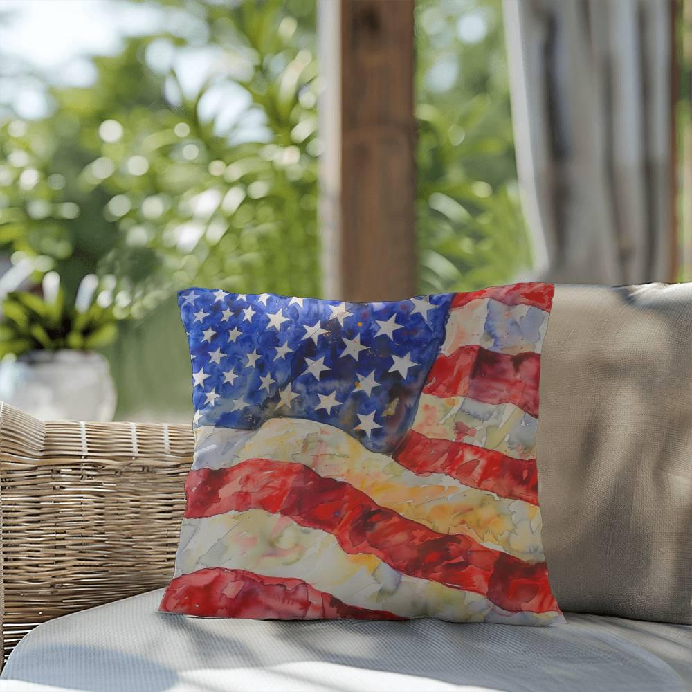 Old Glory American Flag Patriotic Indoor-Outdoor Home Decor Pillow - Mallard Moon Gift Shop