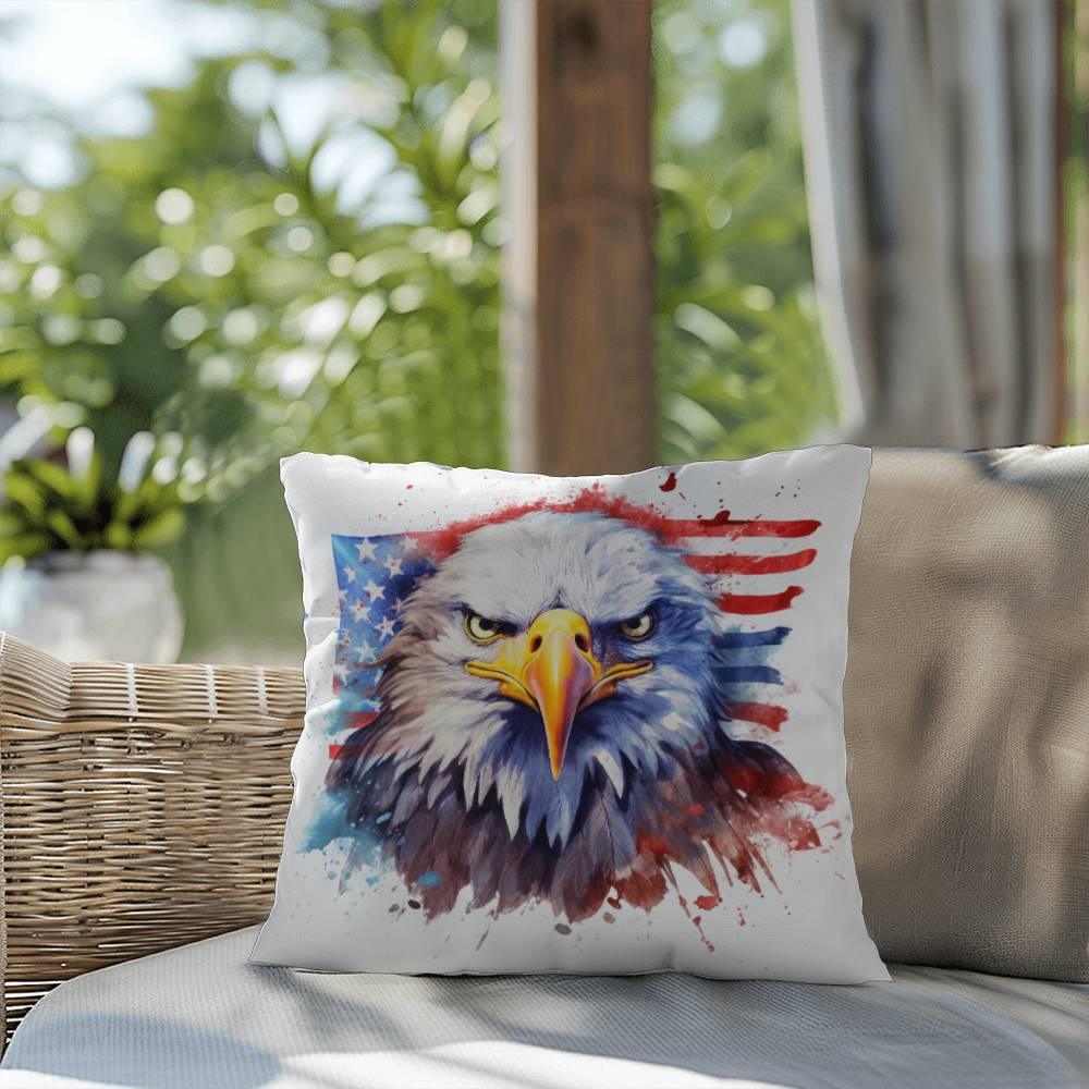 Eagle Patriotic Indoor-Outdoor Pillow - Mallard Moon Gift Shop