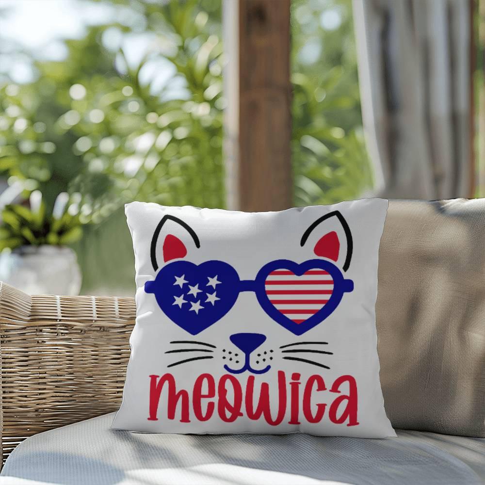 Meowica Patriotic Cat Comfy Indoor-Outdoor Pillow - Mallard Moon Gift Shop